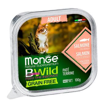 Monge Bwild Pate for Adult Cats with Salmon and Vegetables 100g