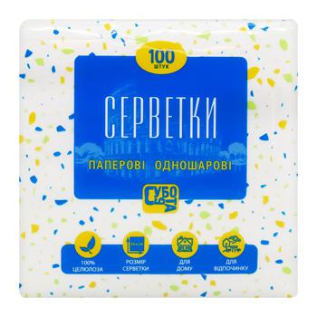 Салфетки Суббота 100шт - купить, цены на КОСМОС - фото 1