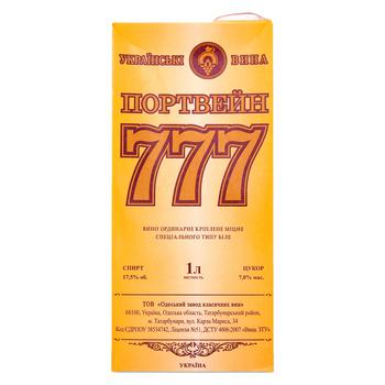 Port Wine 777 White Fortified Wine 1l - buy, prices for Auchan - photo 1