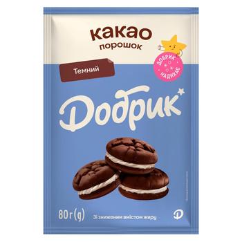 Какао-порошок Добрик темный 80г