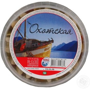 Ohotskaya with paprika pickled fish herring 180g - buy, prices for MegaMarket - photo 1