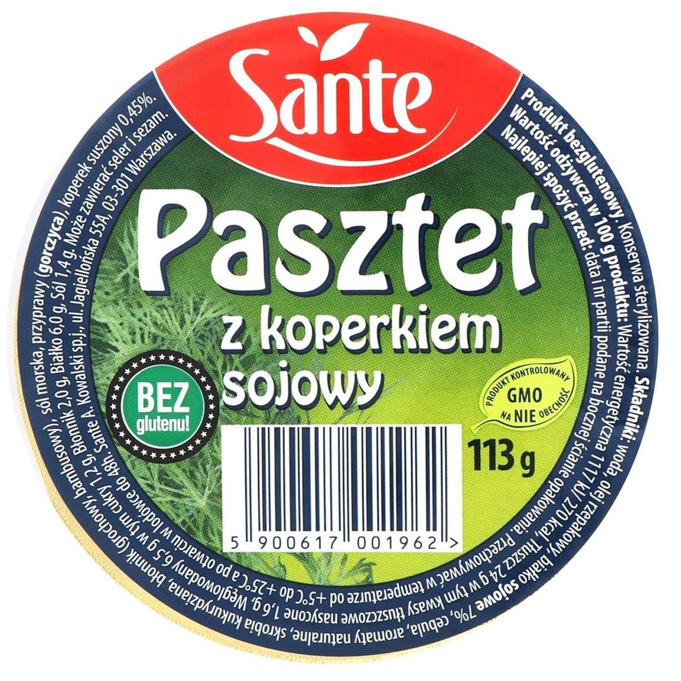 

Паштет Sante соевый с укропом 113г