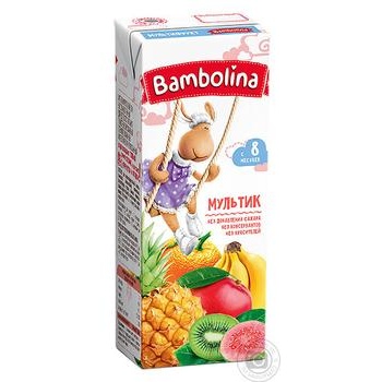 Сік Bambolina 200 мл Мультифрукт купить, цены на МегаМаркет - фото 1