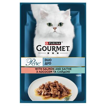 Gourmet Perle Duo Wet Food with Salmon and Pollock for Adult Cats 85g - buy, prices for MasterZoo - photo 1