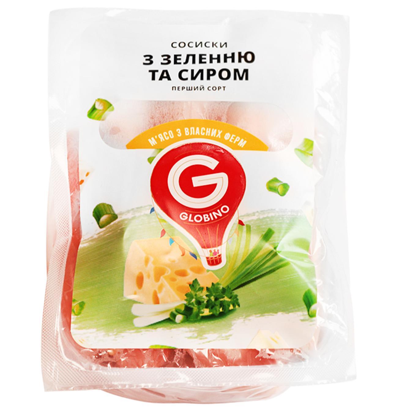 

Сосиски Глобино с зеленью и сыром первый сорт весовые