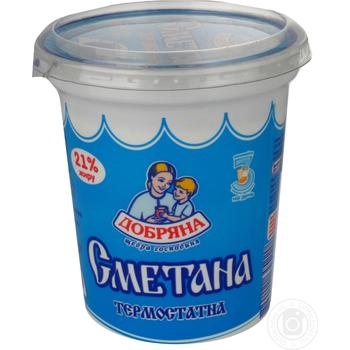 Sour cream Dobriana 21% 350g plastic cup Ukraine - buy, prices for NOVUS - photo 1