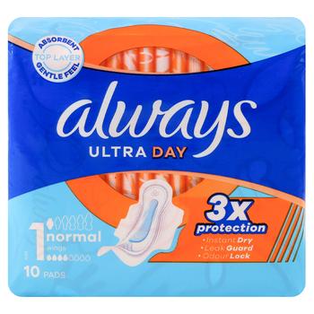 Always Ultra Normal 1 Sanitary Pads 10pcs - buy, prices for NOVUS - photo 1