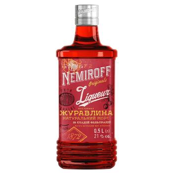 Настоянка Nemiroff Журавлина на коньяку 21% 0,5л - купити, ціни на КОСМОС - фото 1