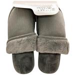 Twins 15878 HS-OZ Corduroy Fur Gray Men's Slippers s.44/45