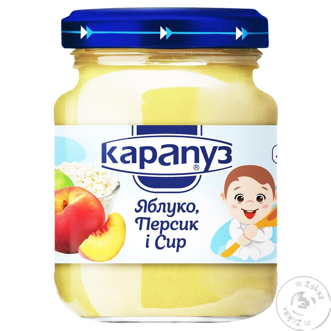 

Пюре Карапуз яблоко, персик и сыр 200г