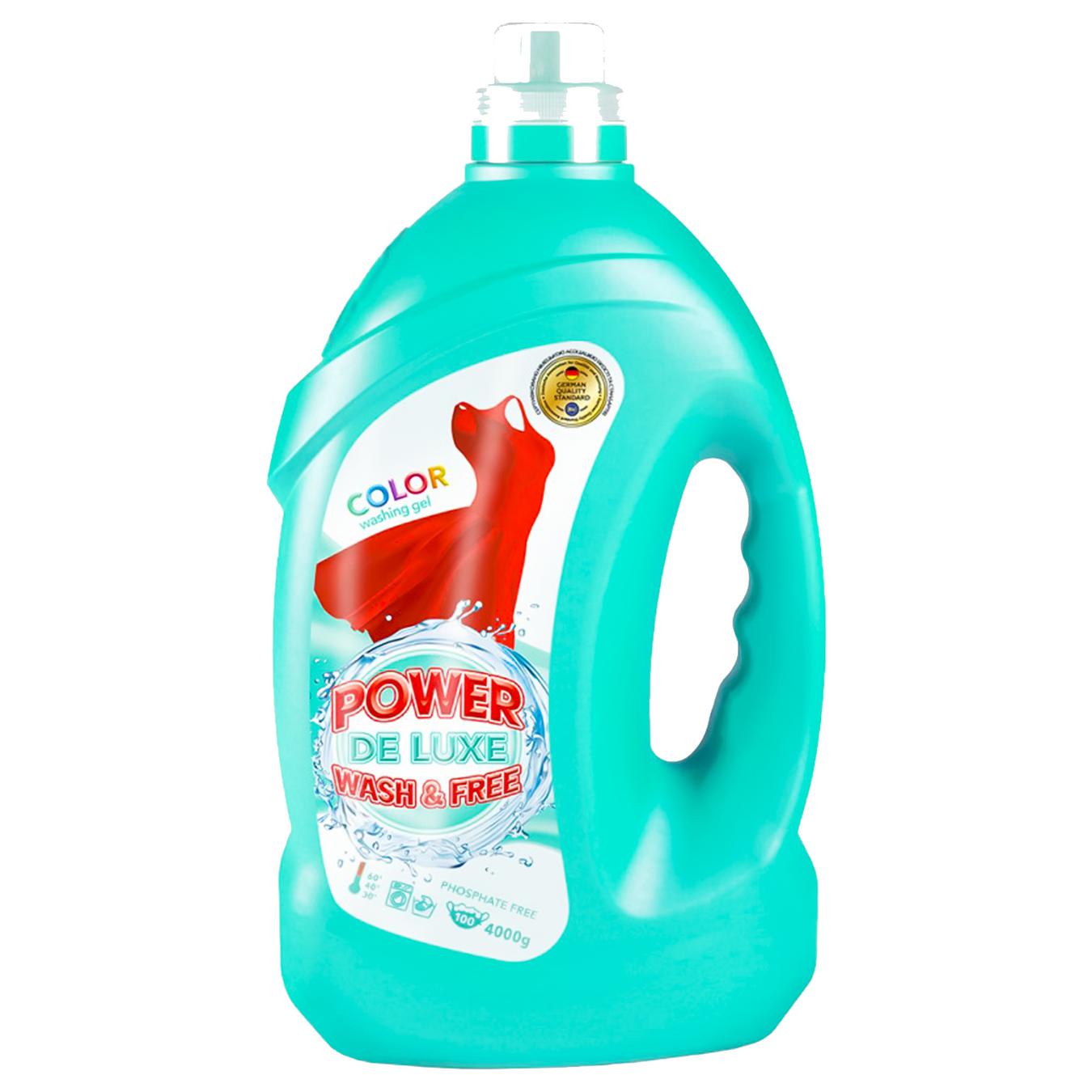 

Гель для стирки Power De Luxe для цветных вещей 4л