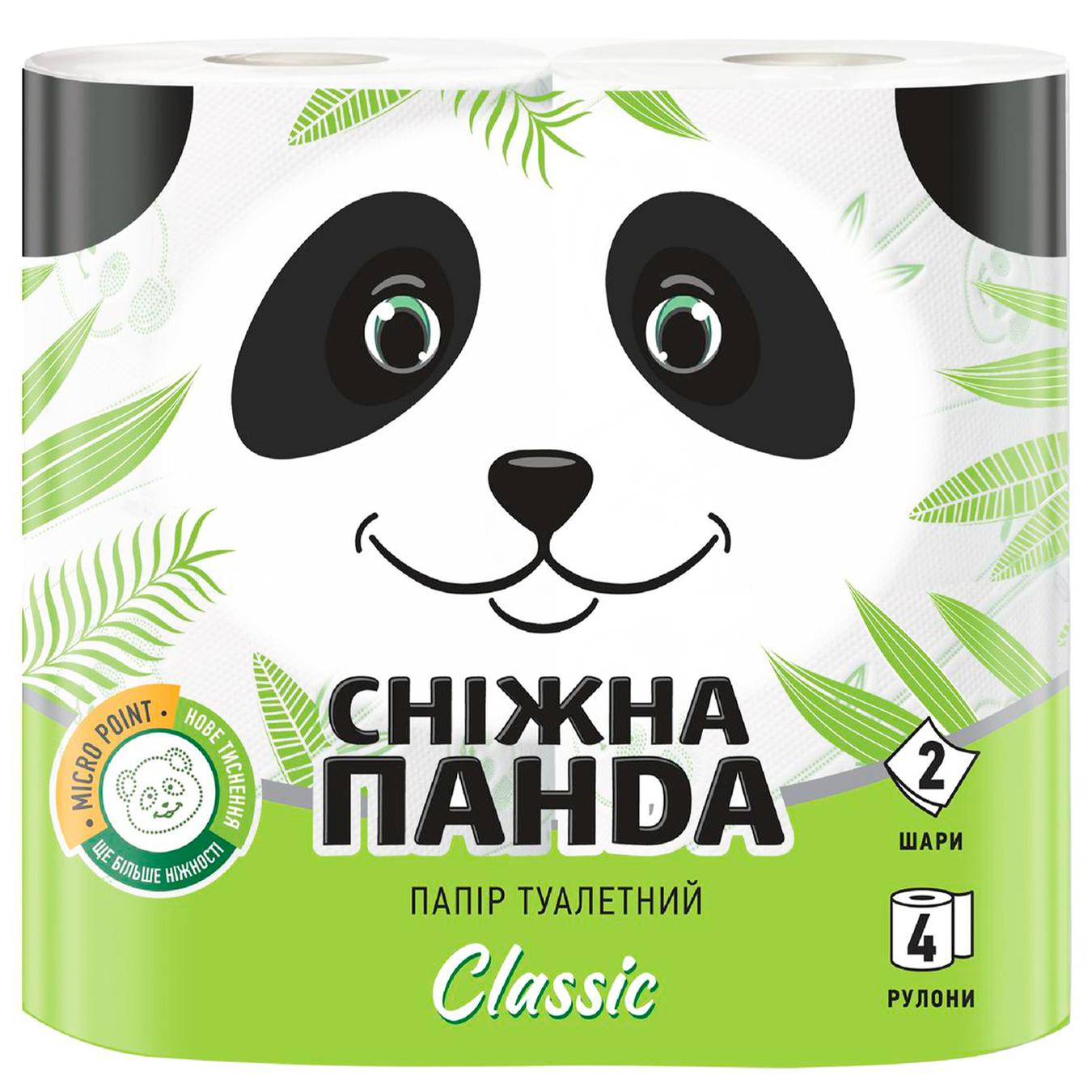

Бумага туалетная Снежная панда Classic двухслойная 4шт