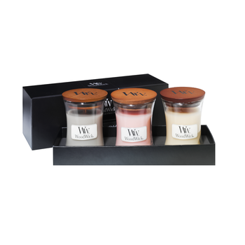 Набір свічок Woodwick Mini Fireside, Coastal Sunset, Vanilla Bean 3х85 г 563124E