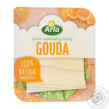 Сир Arla Гауда твердий нарізаний скибочками 48% 150г купити, ціни на МегаМаркет - фото 2