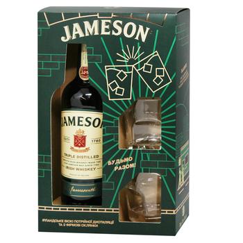 Віскі Jameson 40% 0,7л + 2 бокали набір