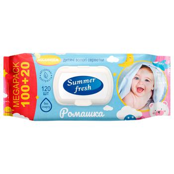 Серветки вологі Summer Fresh ромашка 120шт - купити, ціни на Grono - фото 1