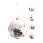 Koopman Christmas Ball with an Animal Print 8cm in Assortment