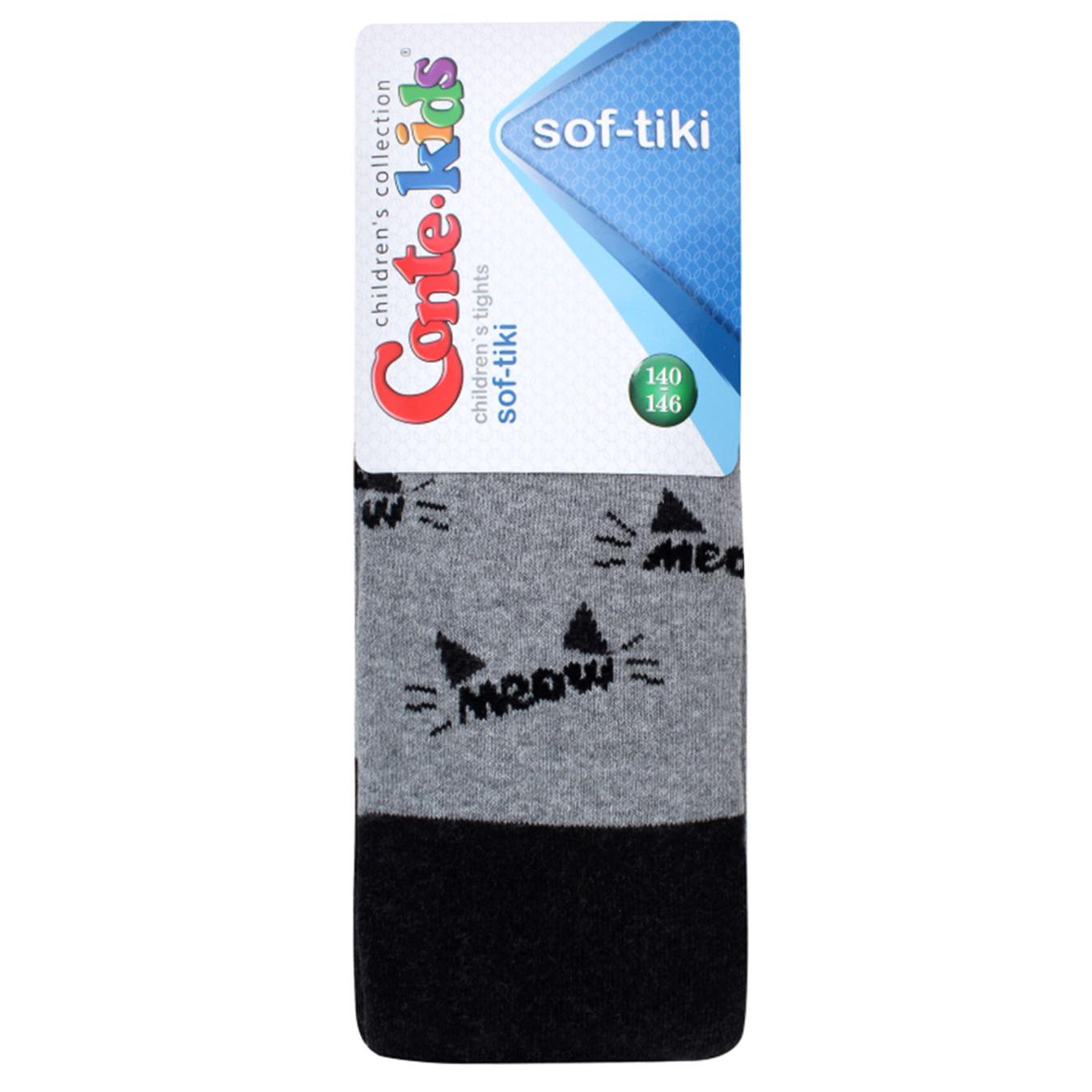 

Колготки Conte Kids Sof-Tiki детские хлопковые серо-черные 140-146р