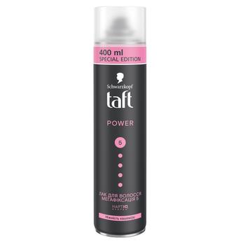 Лак для волосся Taft Power Ніжність кашеміру Мегафіксація 5 400 мл - купити, ціни на Біотус - фото 1