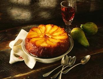 Заливной пирог-перевертыш с грушами - Image
