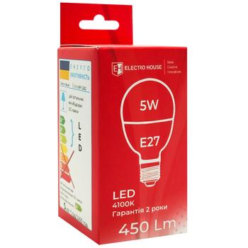 Electro House LED Mat Bulb G45 5W 4100K 220V E27 - buy, prices for Supermarket "Kharkiv" - photo 3