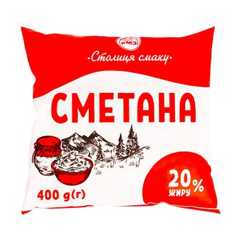 Сметана Столиця Смаку 20% 400г - купити, ціни на Чудо Маркет - фото 1