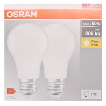 Лампочка Osram LED 8,5W E27 2700К 2шт