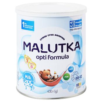 Смесь молочная сухая Malutka Opti Formula 1 от рождения 400г - купить, цены на NOVUS - фото 1