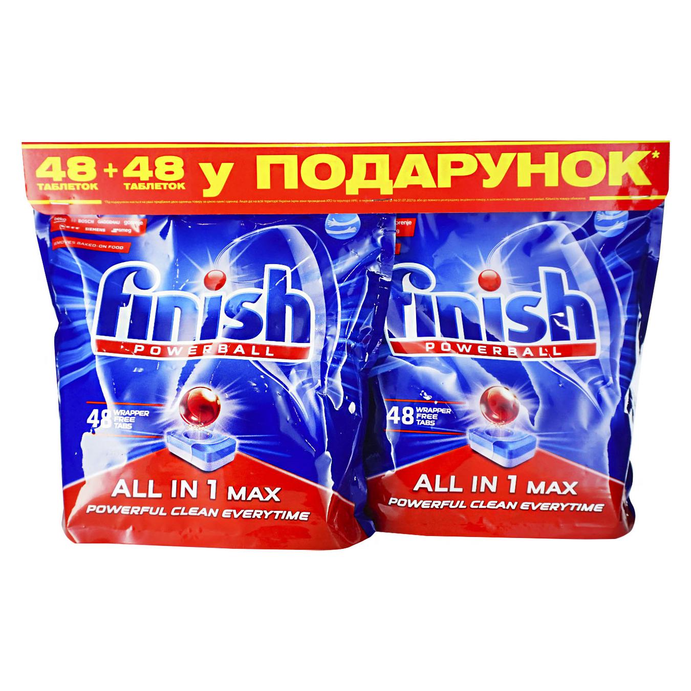 

Таблетки для посудомоечных машин Finish All in 1 48+48шт