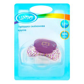 Пустышка Lindo силиконовая круглая с мягкими краями 6+