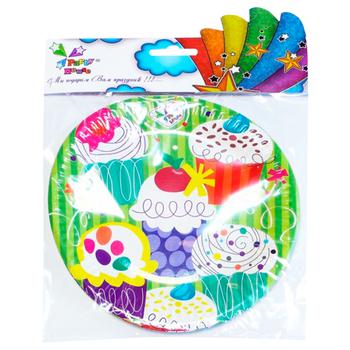 Party House Cupcakes Paper Plates 18cm 6pcs - buy, prices for COSMOS - photo 1