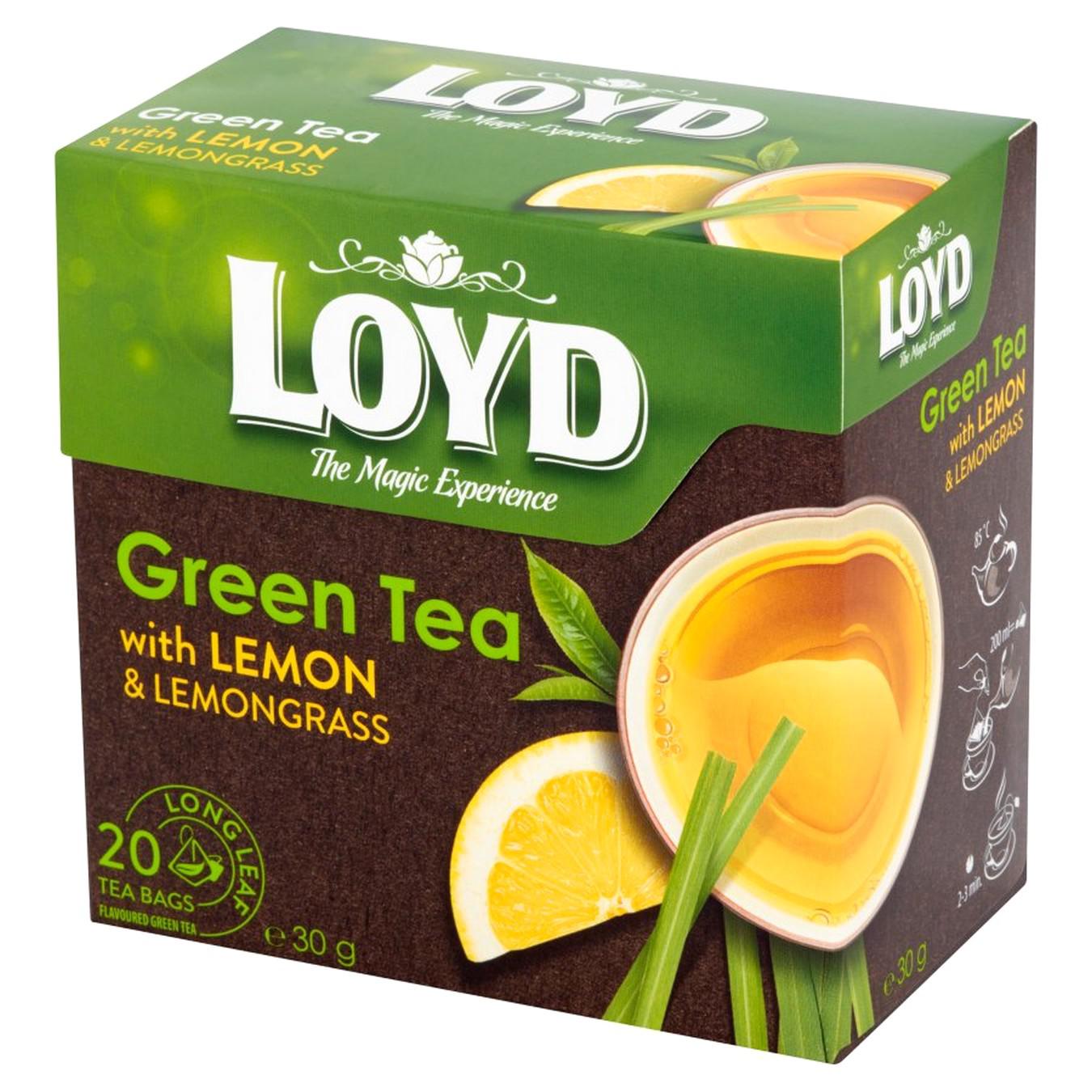 

Чай зелений Loyd лимон та лемонграсс 1,5г*20шт
