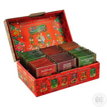 Poliskyi Chay Ukrainian Souvenir Tea Set 6 types 132g 72pcs - buy, prices for ULTRAMARKET - photo 3