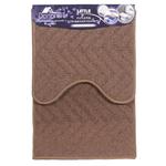 Dariana Little Bathroom Brown Rug Set with Cutout 44x70+44x40