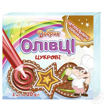 Набір харчових барвників Добрик Олівці цукрові 3шт*20г - купити, ціни на NOVUS - фото 1