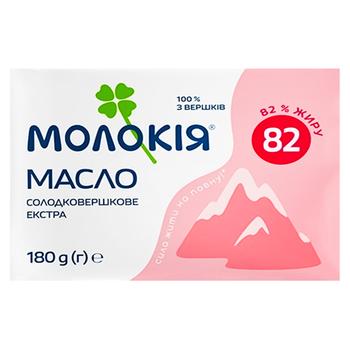 Масло Молокiя солодковершкове 82% 180г