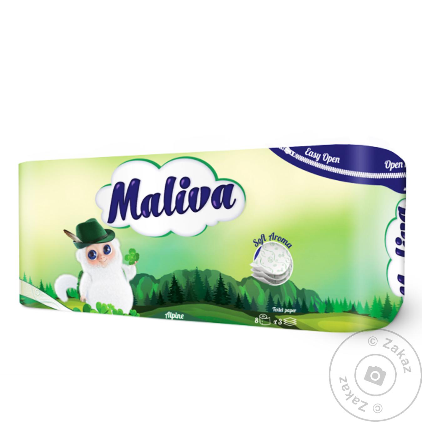 

Бумага туалетная Maliva трехслойная 8шт