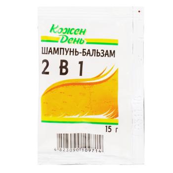 Shampoo-balsam Auchan Kozhen den 15g Ukraine - buy, prices for Auchan - photo 1