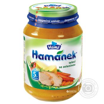 Пюре Hamanek Телятина с овощами 190г купить, цены на МегаМаркет - фото 1