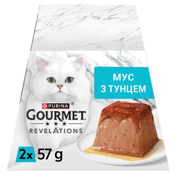Корм влажный Gourmet Revelations Мусс с тунцом и подливкой для взрослых кошек 57г х 2шт - купить, цены на MasterZoo - фото 4