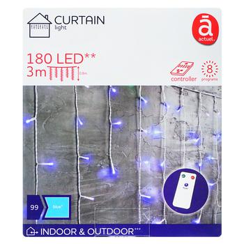 Actuel 180 LED Curtain Blue Garland 8 programs 3m - buy, prices for - photo 3