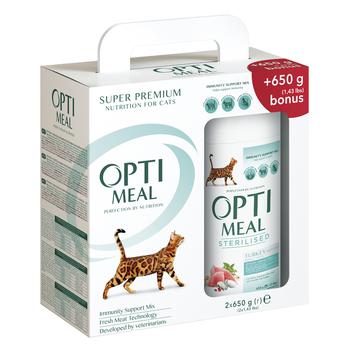 Корм Opti Meal Sterilised с индейкой и овсом для стерилизованных кошек 650г - купить, цены на - фото 1