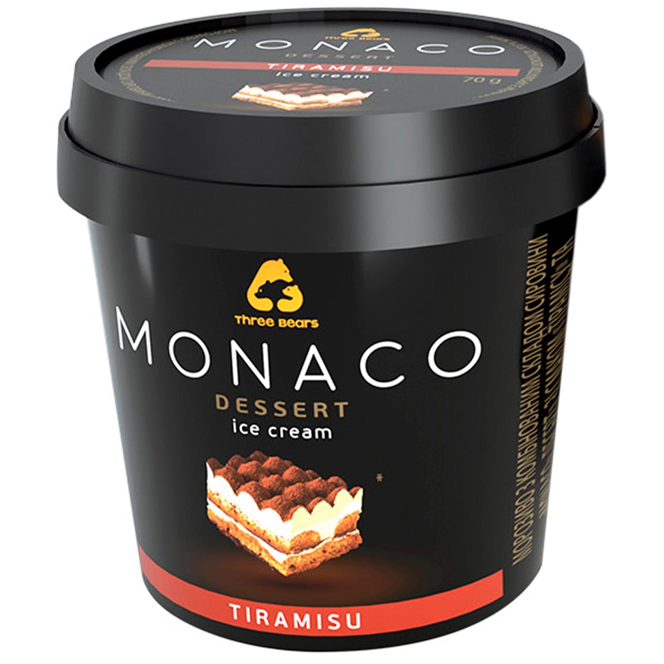 

Мороженое Три Медведя Monaco Dessert Тирамису в пластиковом стаканчике 70г