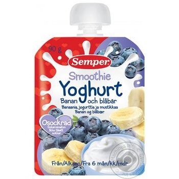 Semper Smoothie Banana-Blueberry Puree with Yoghurt 90g