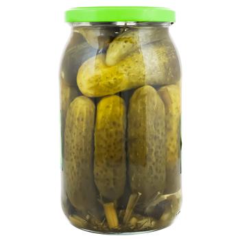 S Babushkinoy Gryadki Marinated Cucumbers 850g - buy, prices for Vostorg - photo 2