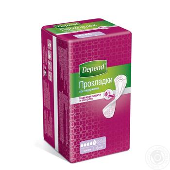 Прокладки Depend Super урологічні жіночі 5 крапельок 8шт купити, ціни на МегаМаркет - фото 1