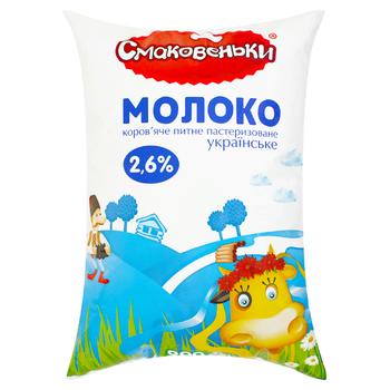 Молоко Смаковеньки пастеризованное 2,6% 900г - купить, цены на - фото 1