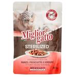 Migliorgatto Wet Food with Beef and Ham for Sterilized Cats 85g