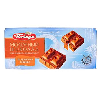 Шоколад молочный Pobeda Нежное молоко 100г - купить, цены на Auchan - фото 1