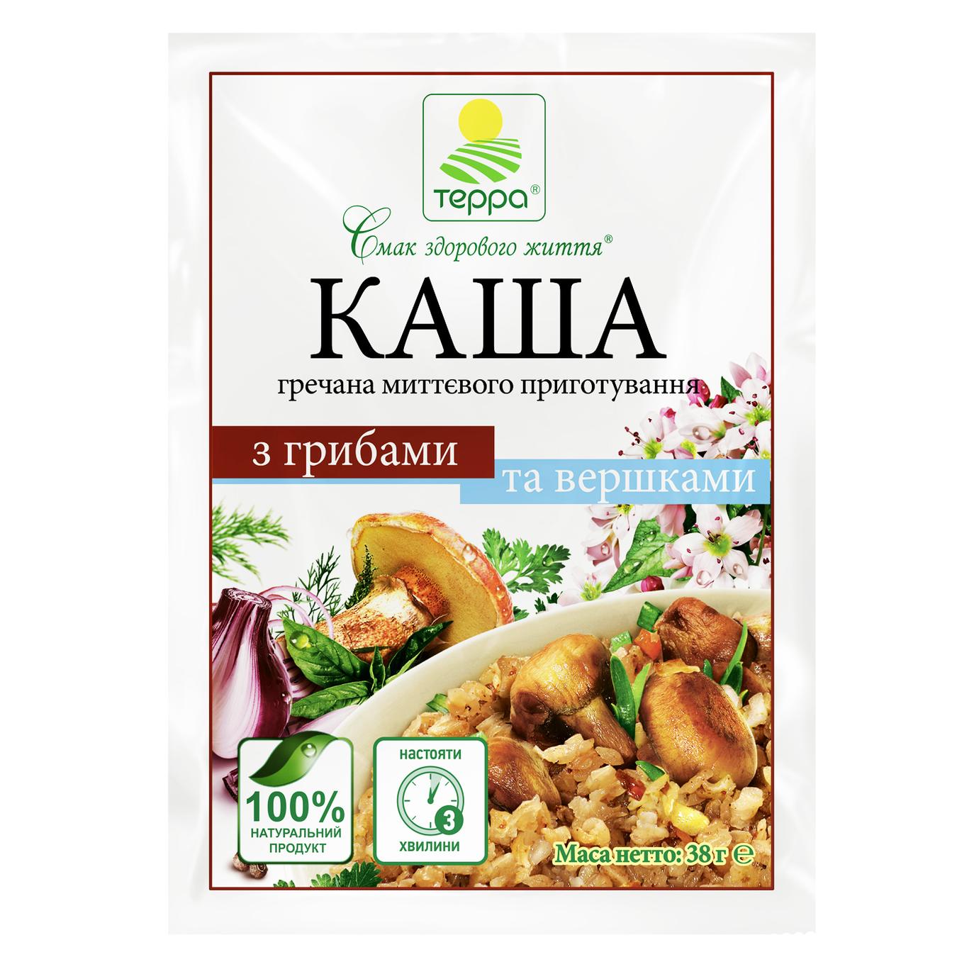 

Каша гречневая Терра с грибами и сметаной 38г